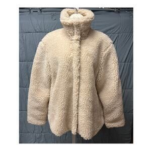 Aeropostale Women’s Fleece Jacket Size Large White Full Zip